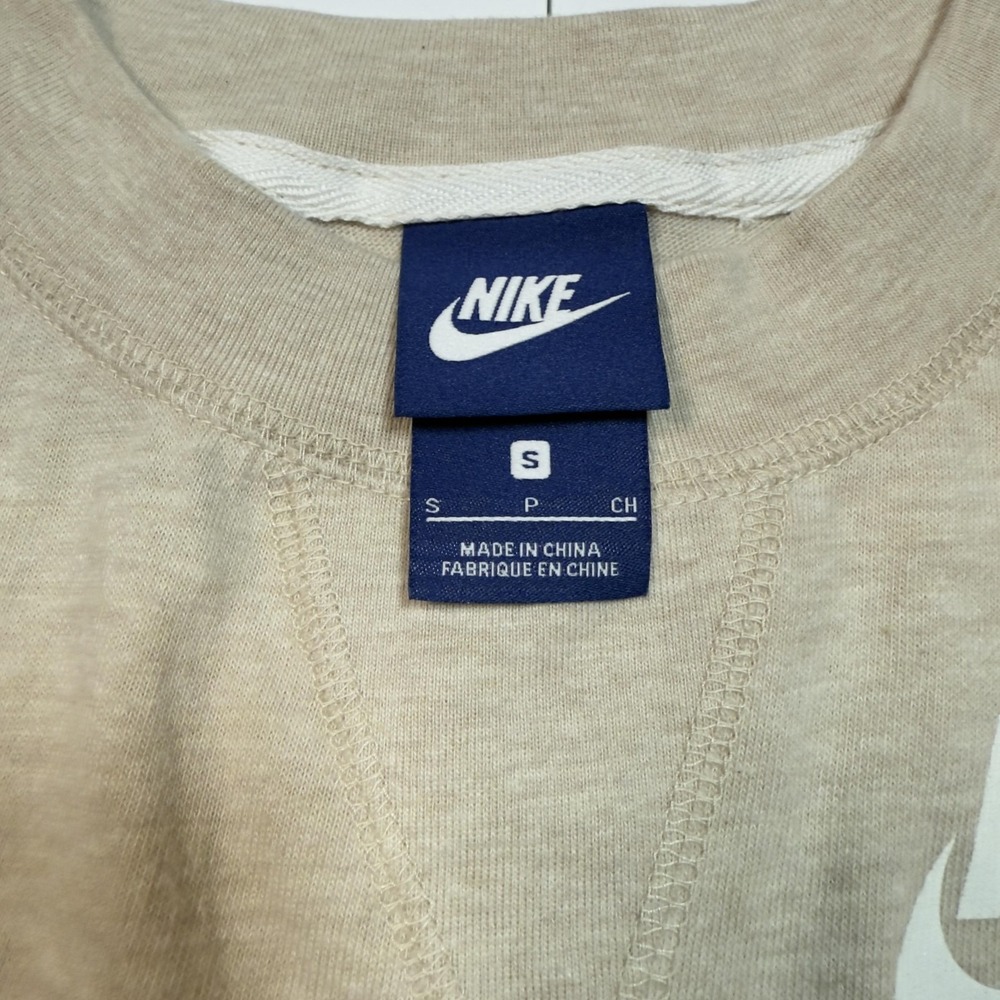 Nike Dress Womens Small Beige Sleeveless Sweatshirt Kangaroo Pocket Just Do It - Picture 4 of 6